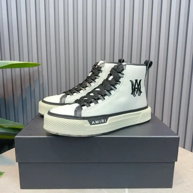 Amiri Skel Top High White Black Lifestyle Sneakers 8