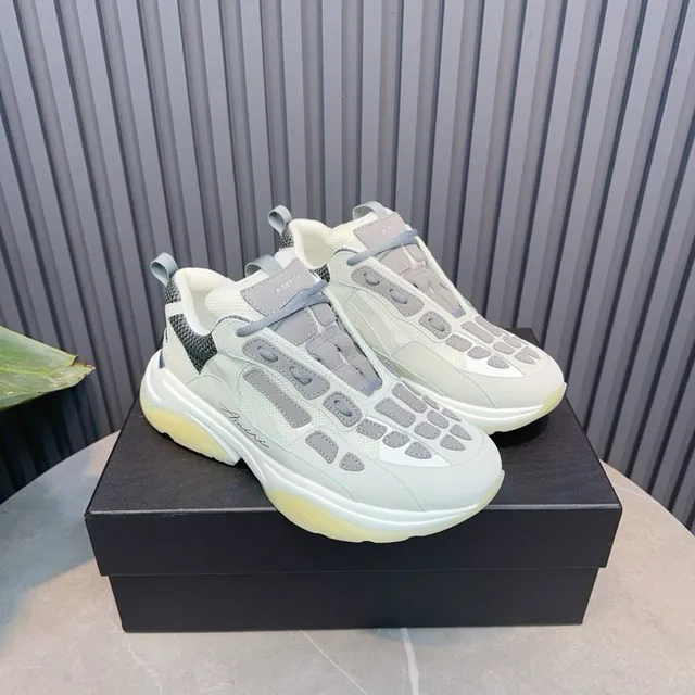 Amiri Skel Top Gris clair et Jaune pâle Baskets chunky 2