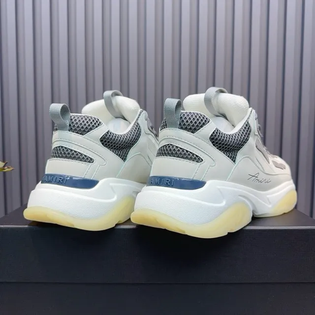 Amiri Skel Top Gris clair et Jaune pâle Baskets chunky 3