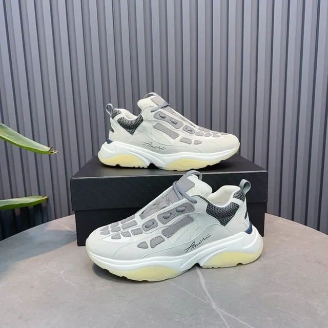 Amiri Skel Top Gris clair et Jaune pâle Baskets chunky 6