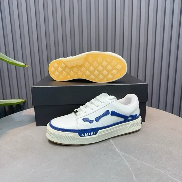 Amiri Skel Top Low Blancs et bleus sneakers lifestyle 3