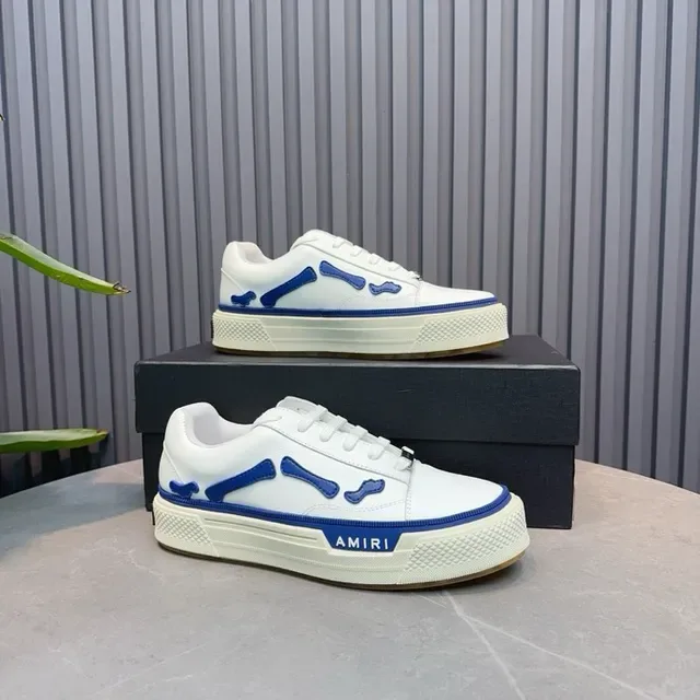 Amiri Skel Top Low Blancs et bleus sneakers lifestyle 4