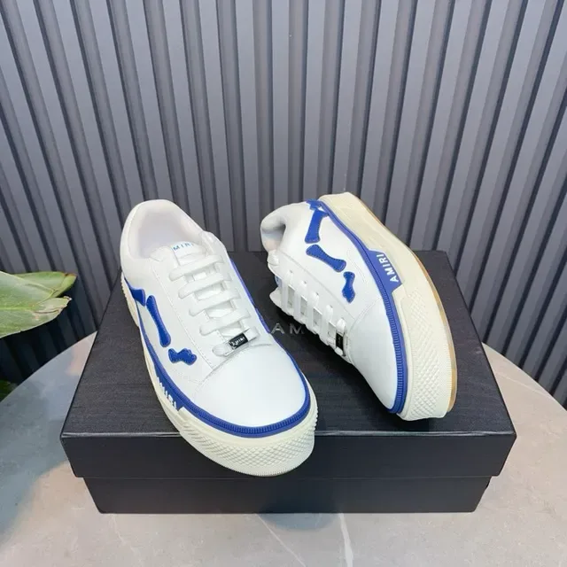 Amiri Skel Top Low Blancs et bleus sneakers lifestyle 5