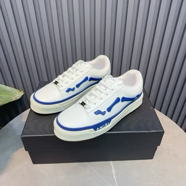 Amiri Skel Top Low Blancs et bleus sneakers lifestyle 6