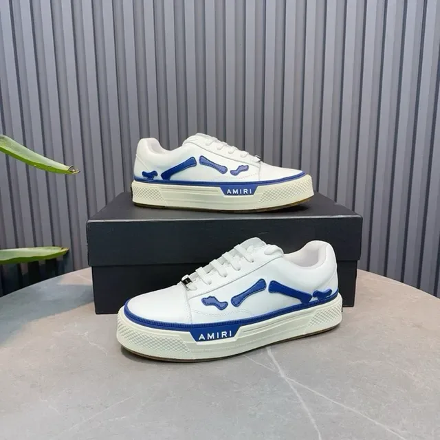 Amiri Skel Top Low Blancs et bleus sneakers lifestyle 8