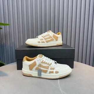 Amiri Skel Top Low White and Tan Lifestyle Sneakers