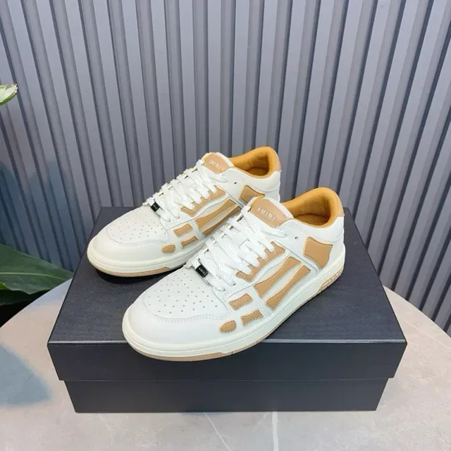 Amiri Skel Top Low White and Tan tênis lifestyle 7