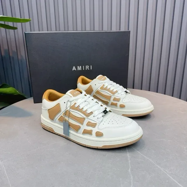 Amiri Skel Top Low White and Tan tênis lifestyle 8