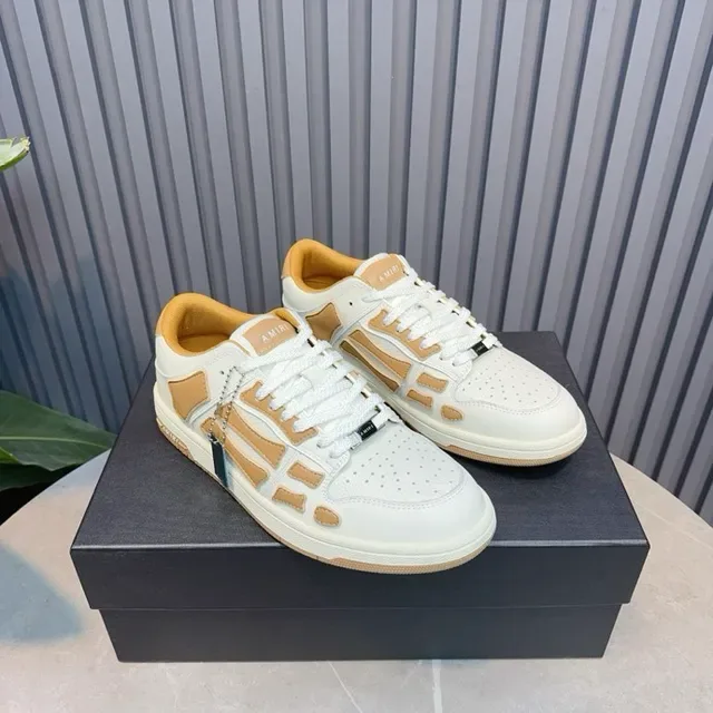 Amiri Skel Top Low White and Tan tênis lifestyle 9