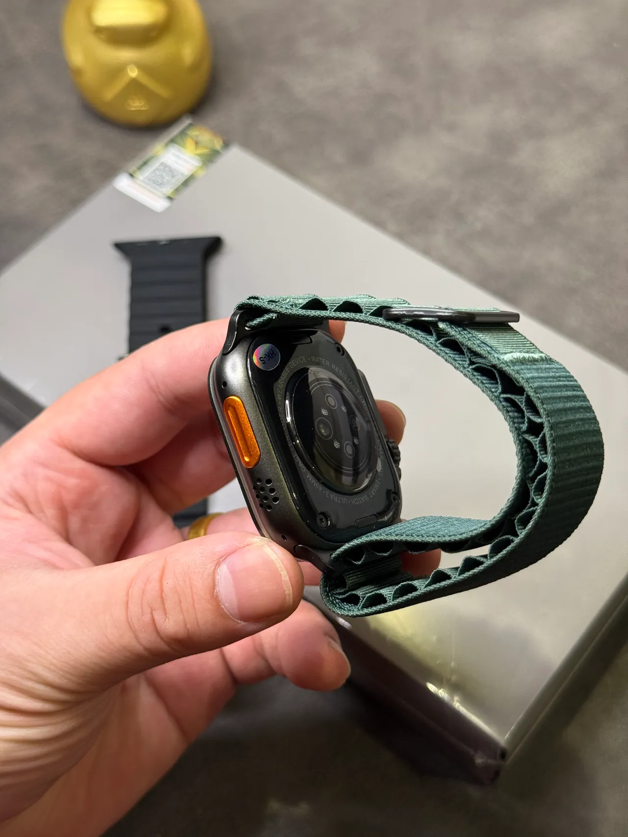 Apple Watch Ultra Dark Green Woven Strap Sports Watch 3