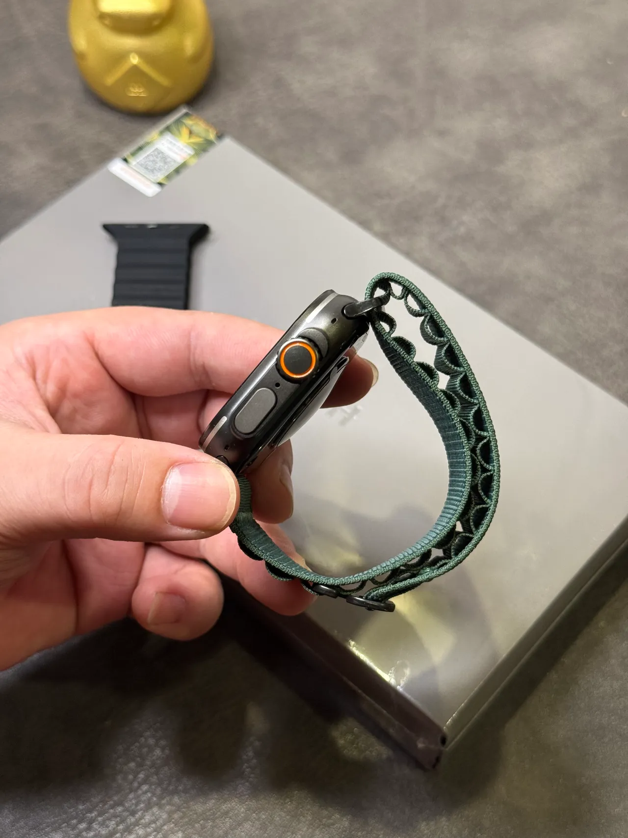Apple Watch Ultra Dark Green Woven Strap Sports Watch 4