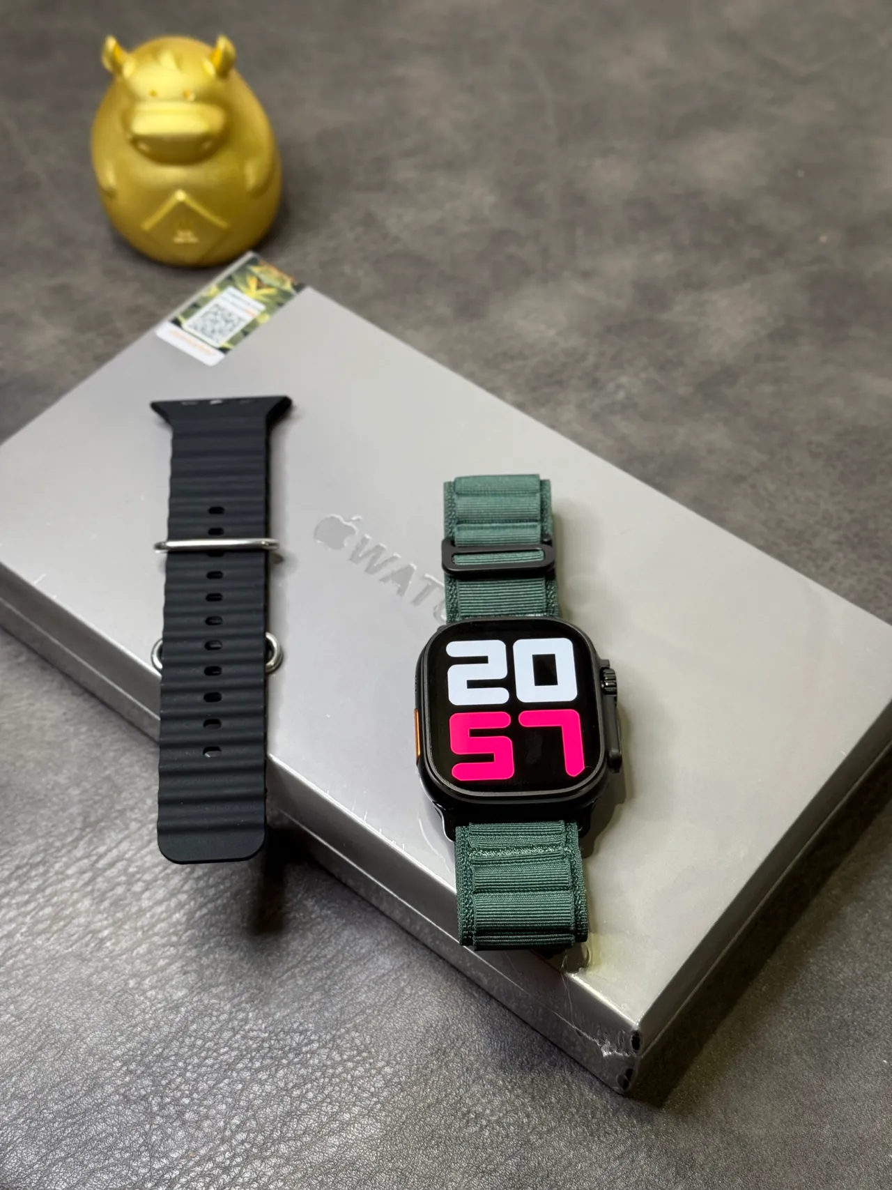 Apple Watch Ultra Dark Green Woven Strap Sports Watch 6