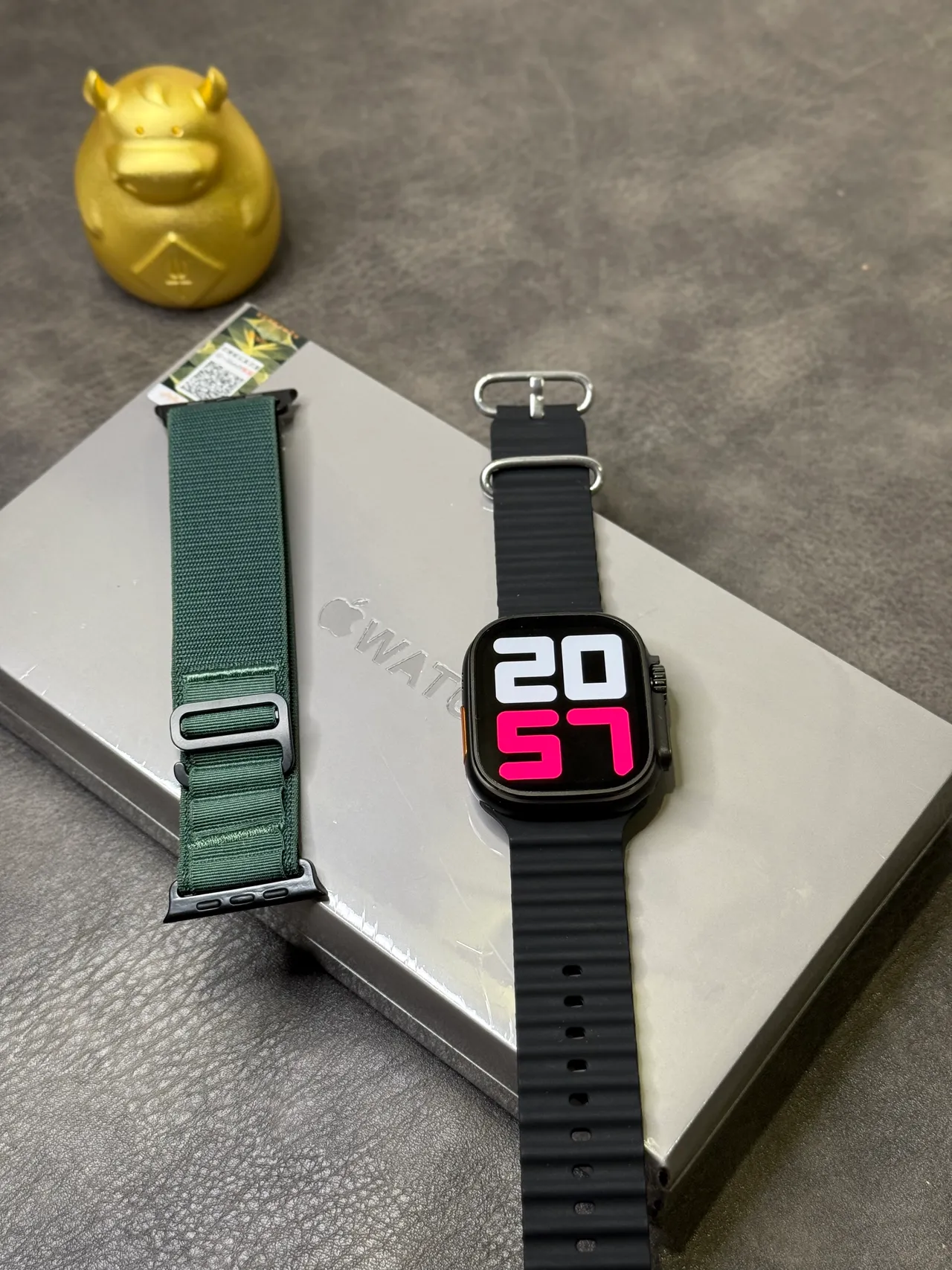 Apple Watch Ultra Dark Green Woven Strap Sports Watch 7