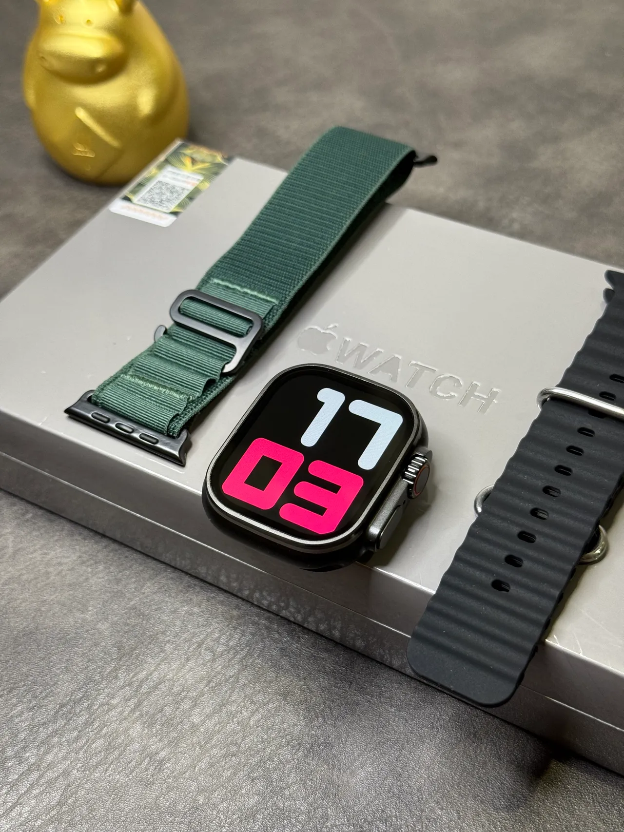 Apple Watch Ultra Dark Green Woven Strap Sports Watch 8