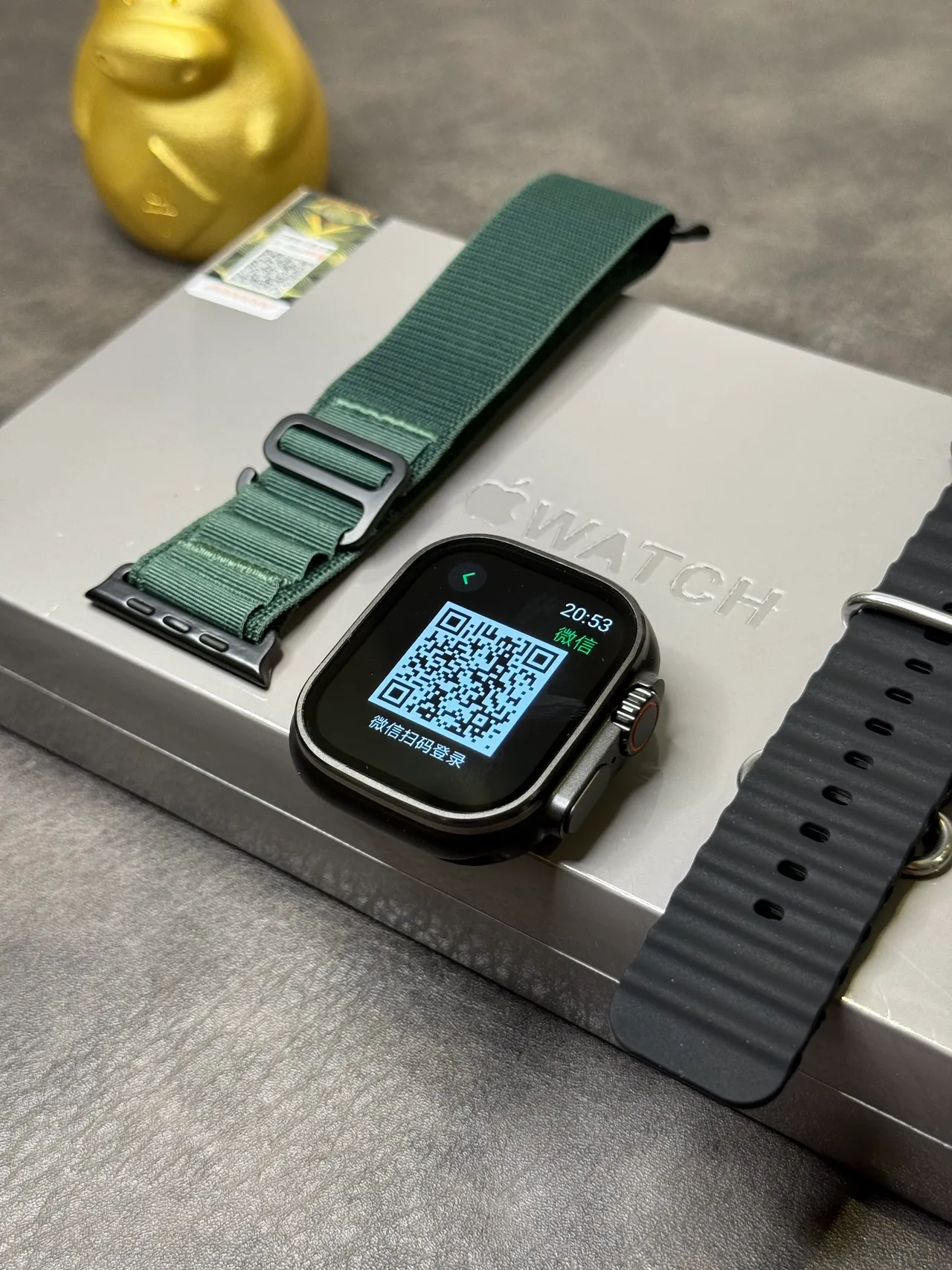 Apple Watch Ultra Dark Green Woven Strap Sports Watch 9