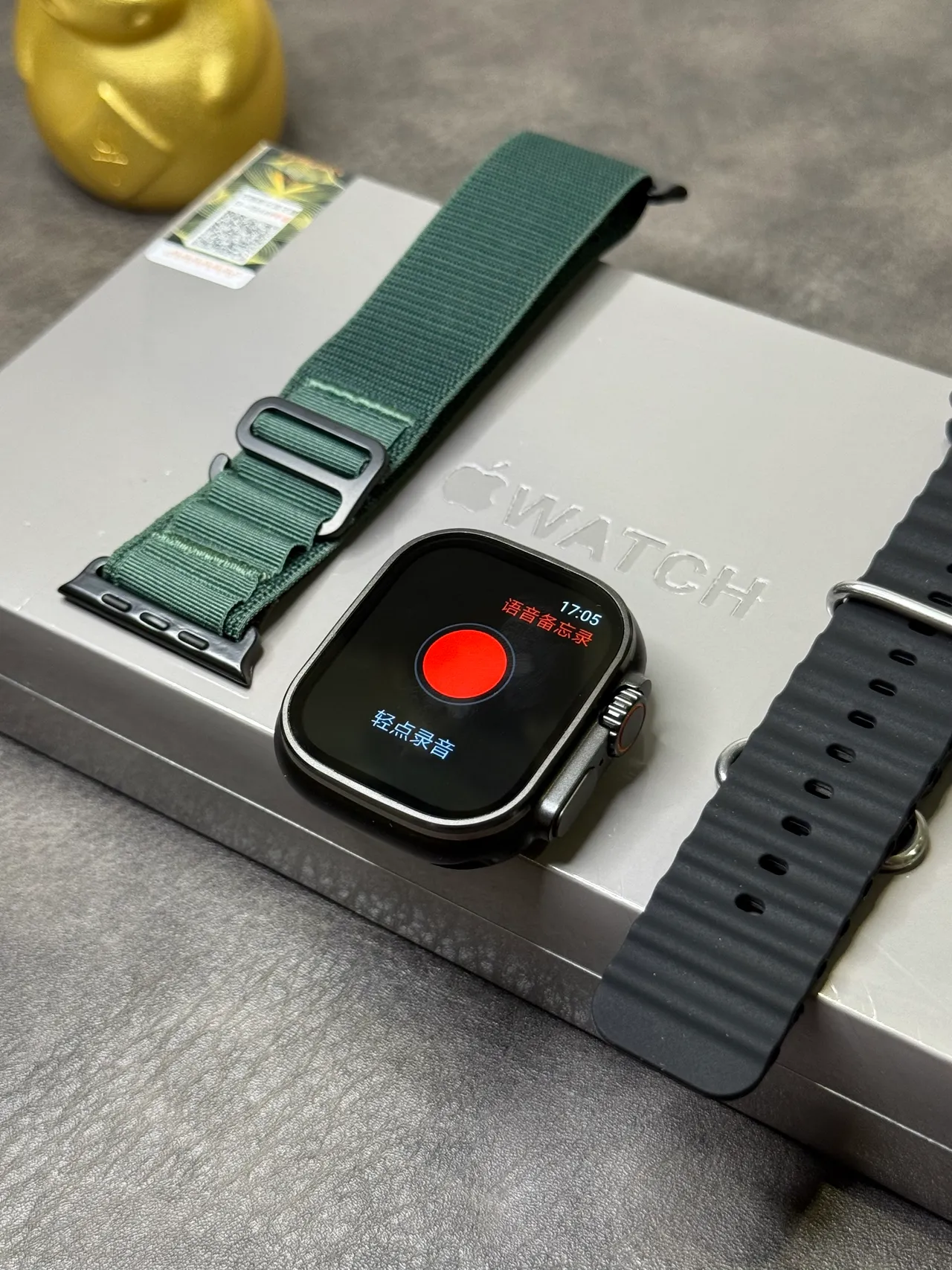 Apple Watch Ultra Dark Green Woven Strap Sports Watch 10