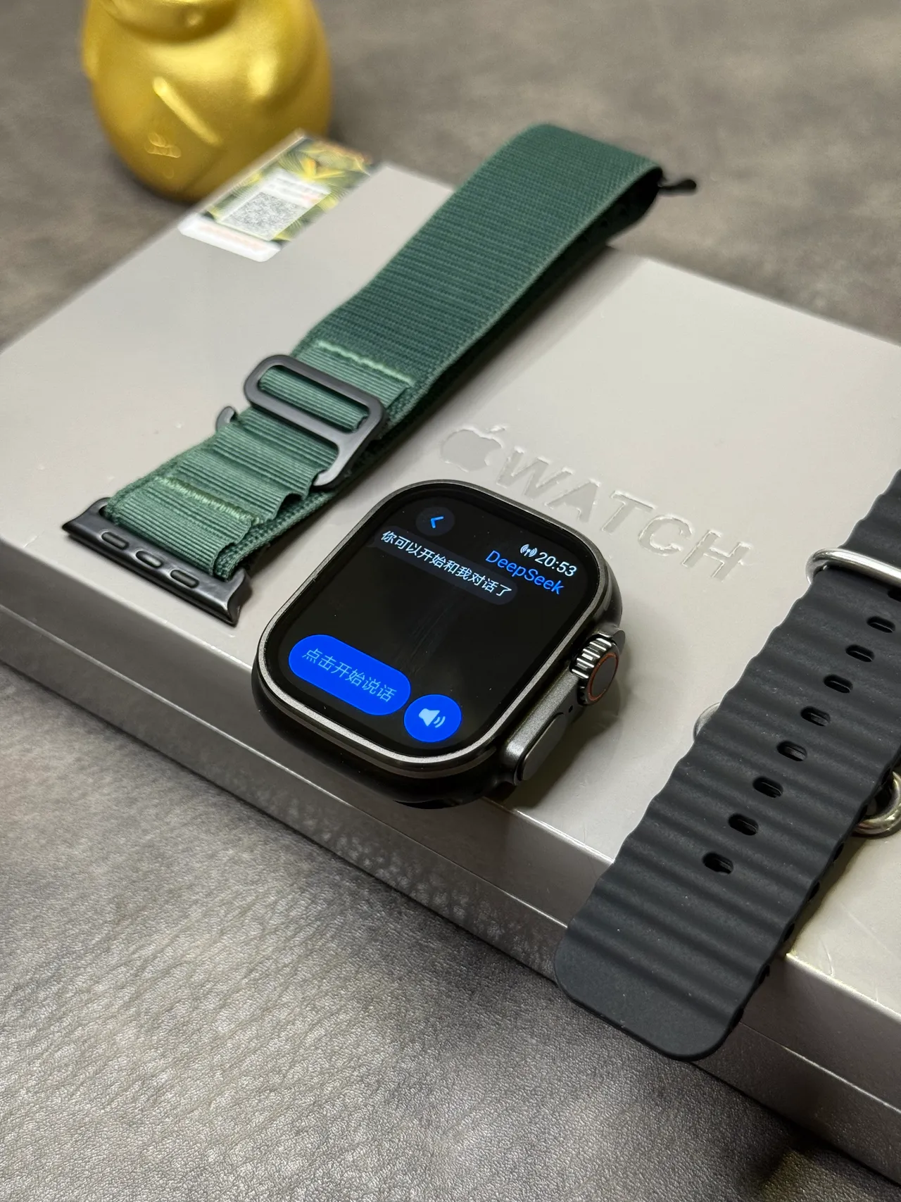 Apple Watch Ultra Dark Green Woven Strap Sports Watch 13