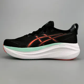 ASICS أسود برتقالي شبكة مهندسة نمط النمر شعار أحذية جري