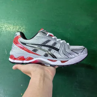 ASICS Gel-Kayano 14 Silver Black Red Running Shoes