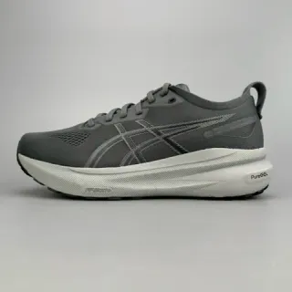 ASICS Gel-Kayano Gray White Engineered Mesh Upper Structured Synthetic Overlays Running Shoes