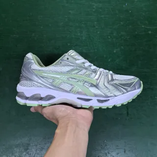 ASICS Gel-Kayano Silver and Light Green Running Shoes