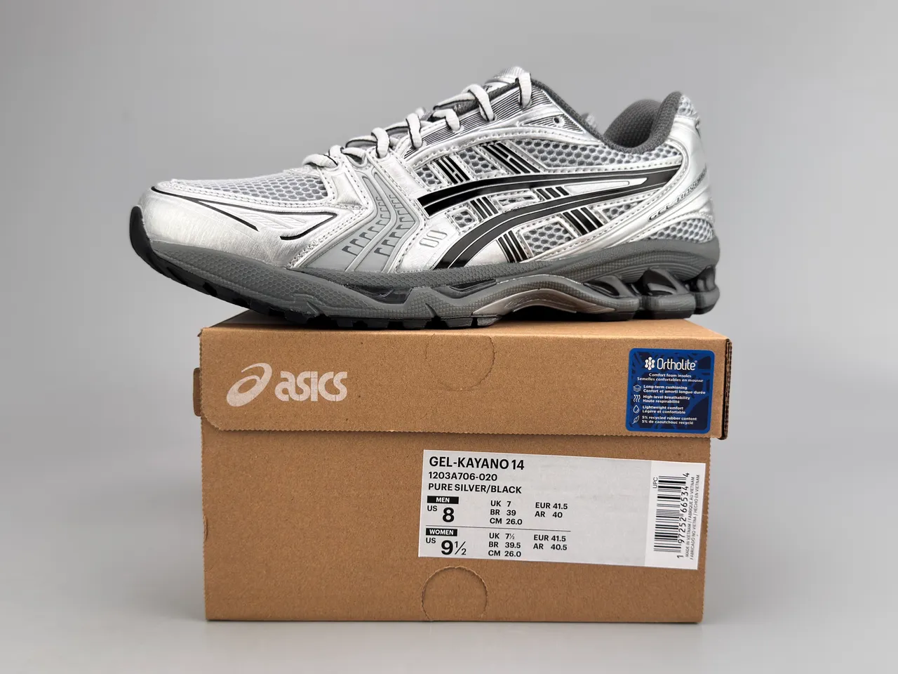 ASICS Gel-Kayano Silver Black Gray Running Shoes 2