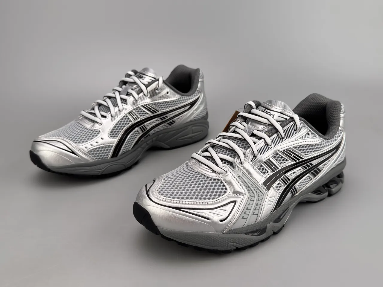 ASICS Gel-Kayano Silver Black Gray Running Shoes 5
