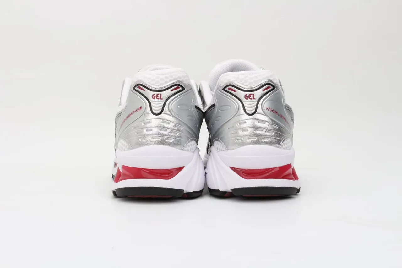 ASICS Gel-Kayano White Silver Red Running Shoes 2