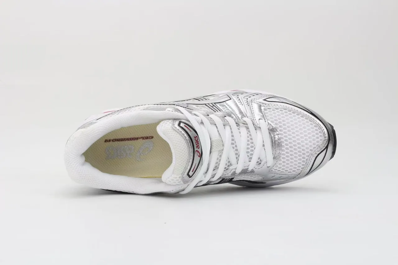 ASICS Gel-Kayano White Silver Red Running Shoes 4