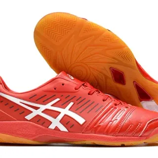 ASICS Red Orange Low-Top Synthetic Leather Upper Sneakers