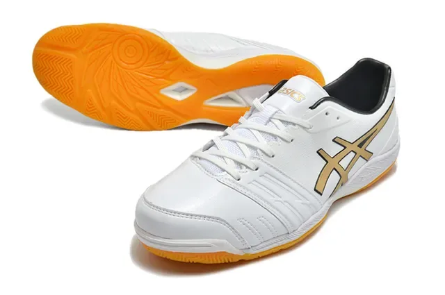 ASICS Red Orange Low-Top Synthetic Leather Upper Sneakers 22
