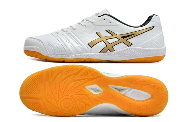 ASICS Red Orange Low-Top Synthetic Leather Upper Sneakers 24