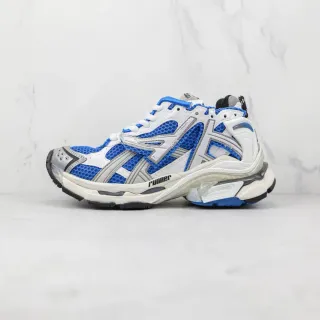 ASICS White Blue Layered Synthetic Cage Breathable Mesh Running Shoes