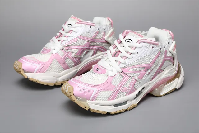 ASICS Chaussures Chunky Blancs et Roses avec Construction de Semelle Intermédiaire en Maille et Couche Synthétique 5