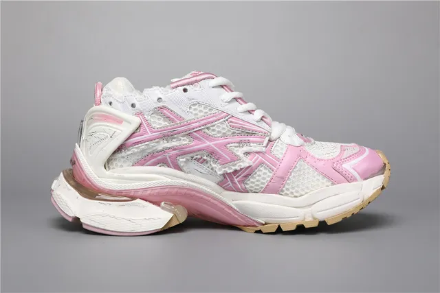 ASICS Chaussures Chunky Blancs et Roses avec Construction de Semelle Intermédiaire en Maille et Couche Synthétique 8