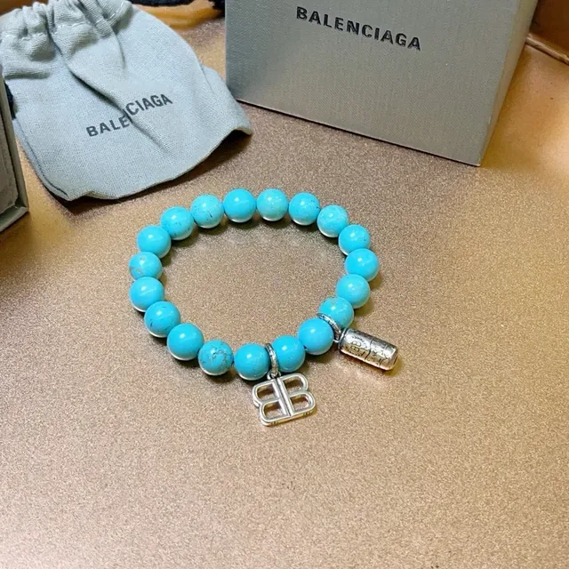 Balenciaga BB Beads pulseira de turquesa e prata 3