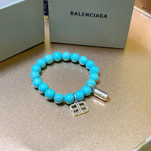 Balenciaga BB Beads pulseira de turquesa e prata 9