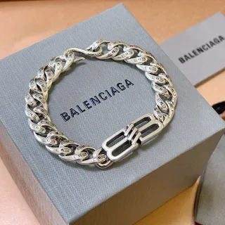 Pulseira BB Chain Balenciaga em metal prateado