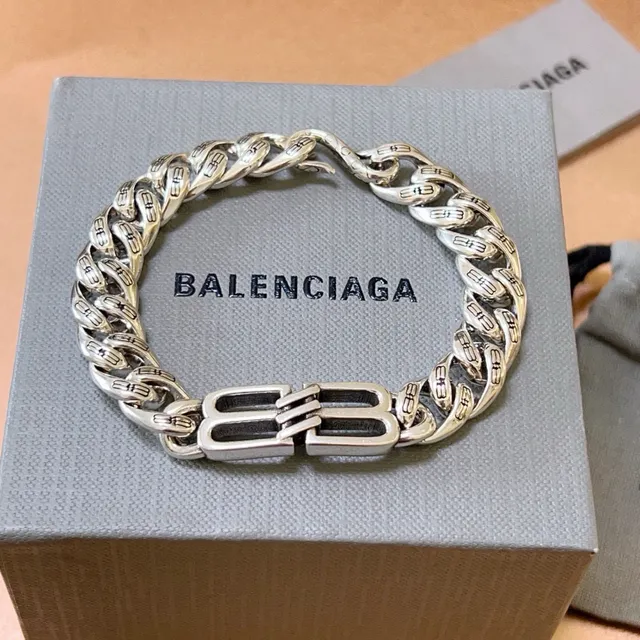 Pulseira BB Chain Balenciaga em metal prateado 6