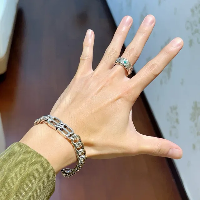Pulseira BB Chain Balenciaga em metal prateado 8
