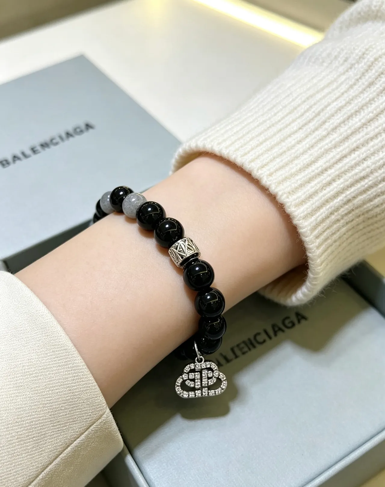 Balenciaga BB Crystal Beaded Bracelet 2