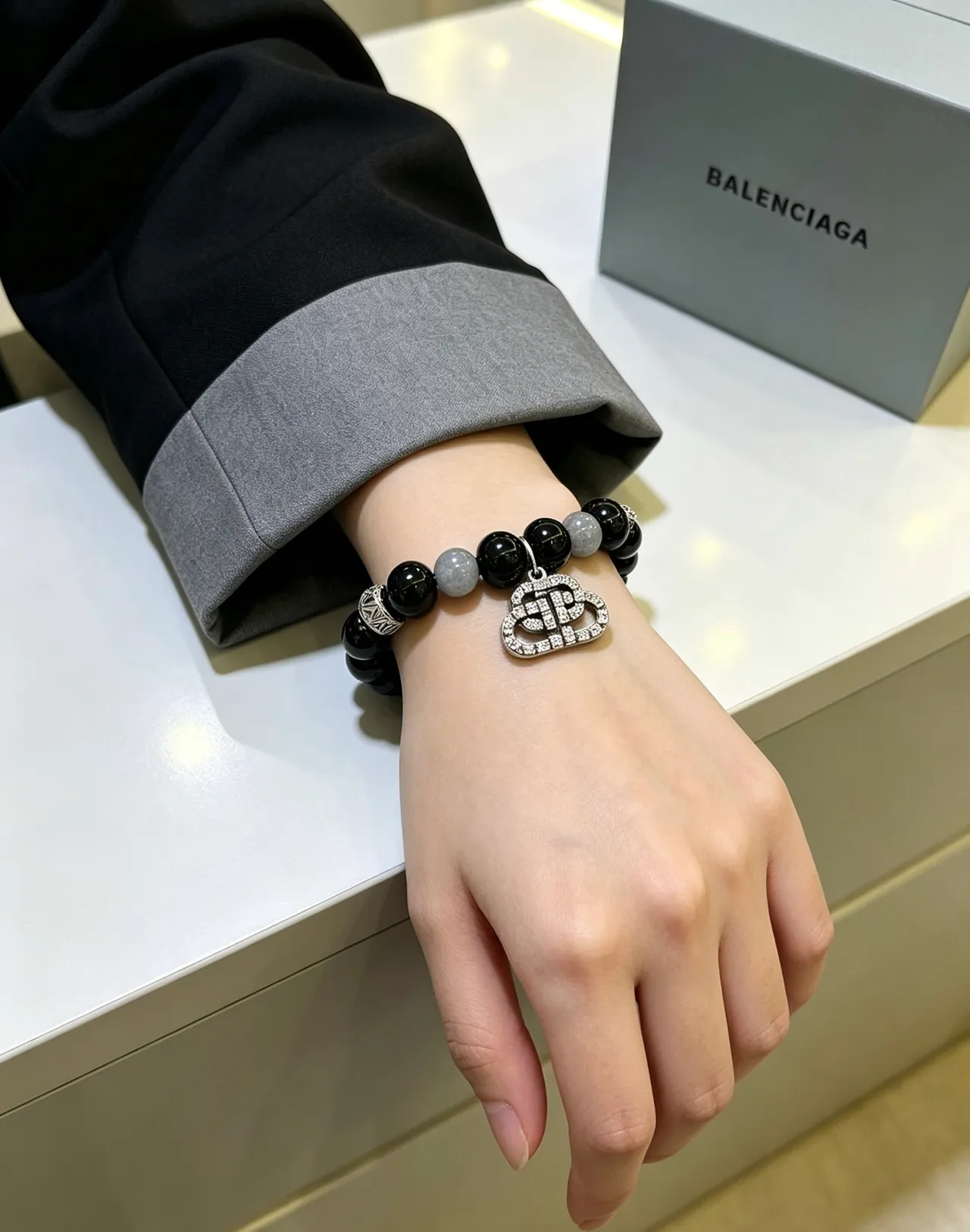 Balenciaga BB Crystal Beaded Bracelet 4