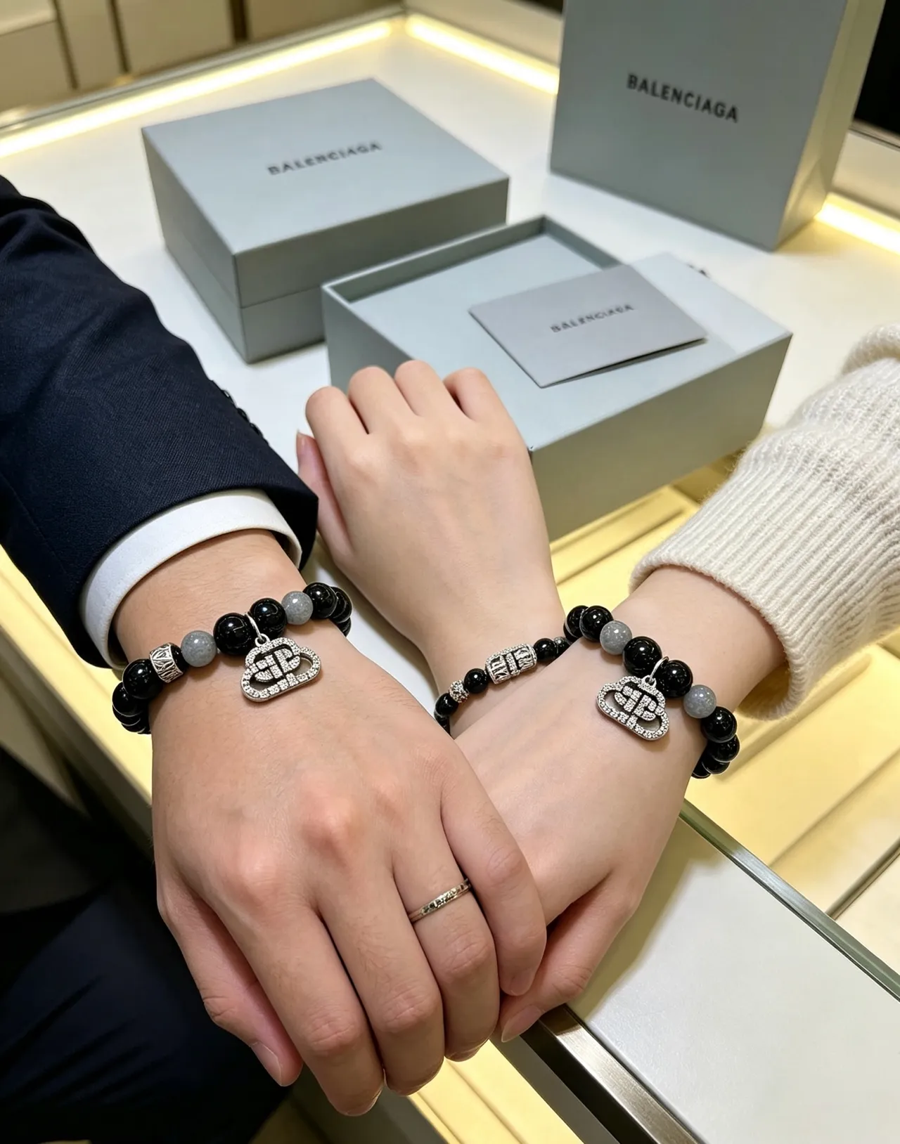 Balenciaga BB Crystal Beaded Bracelet 9