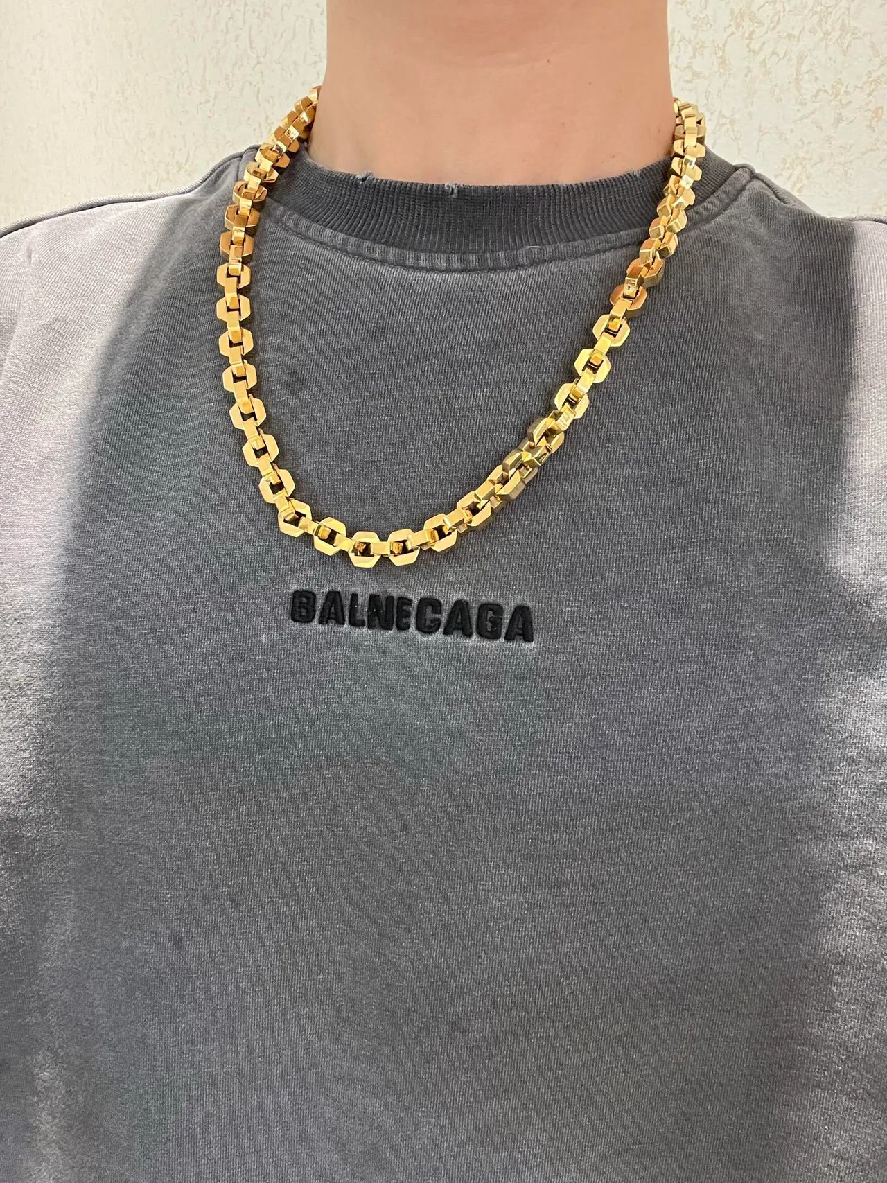 Balenciaga Colar Corrente Geométrica Dourada 2