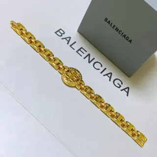 Balenciaga Logo Cadena Oro Gruesa Medallón Centro Pulsera