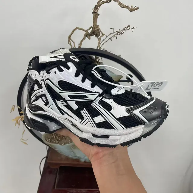 Balenciaga Runner Black and White Chunky Sneakers 6