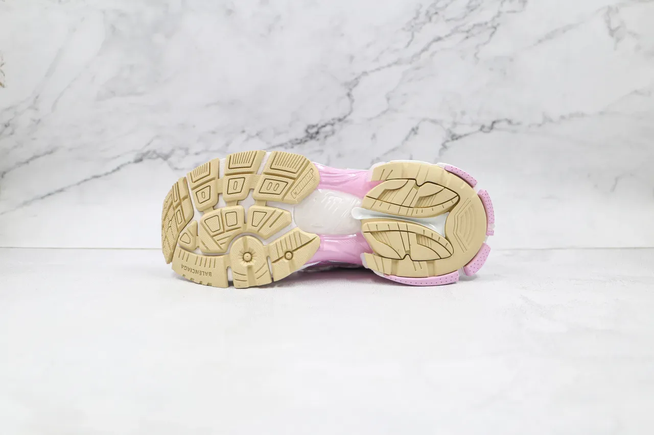 Balenciaga Runner حذاء رياضي أبيض ووردي chunky 8