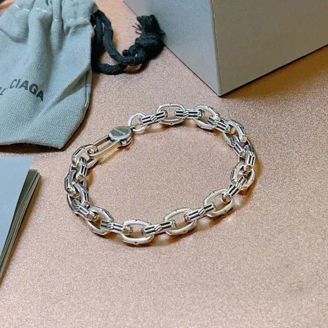 Balenciaga Pulseira Corrente Grossa com Links Prata Metal Polido 2