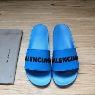 Balenciaga Slide أزرق حزام الشعار نعال