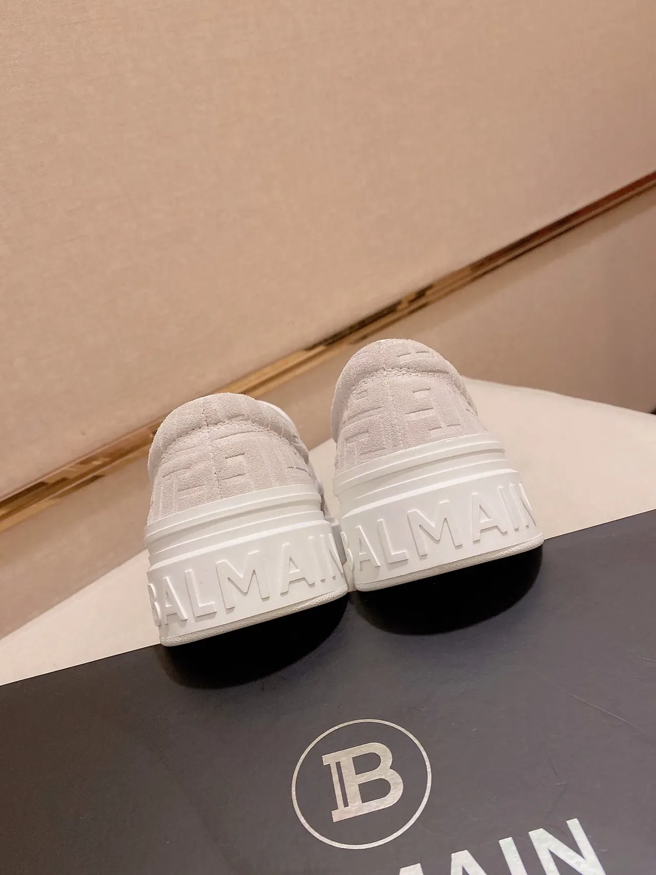 Balenciaga Speed Trainer Monogram Beige Slip-On Lifestyle Sneakers 3